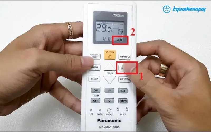 sử dụng điều hòa panasonic điều chỉnh tốc độ quạt